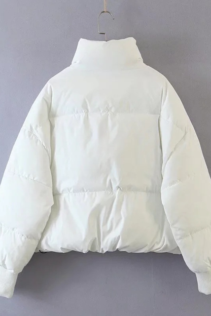 Stand Collar Zipper Pocket Thick Warm Cotton Jacket