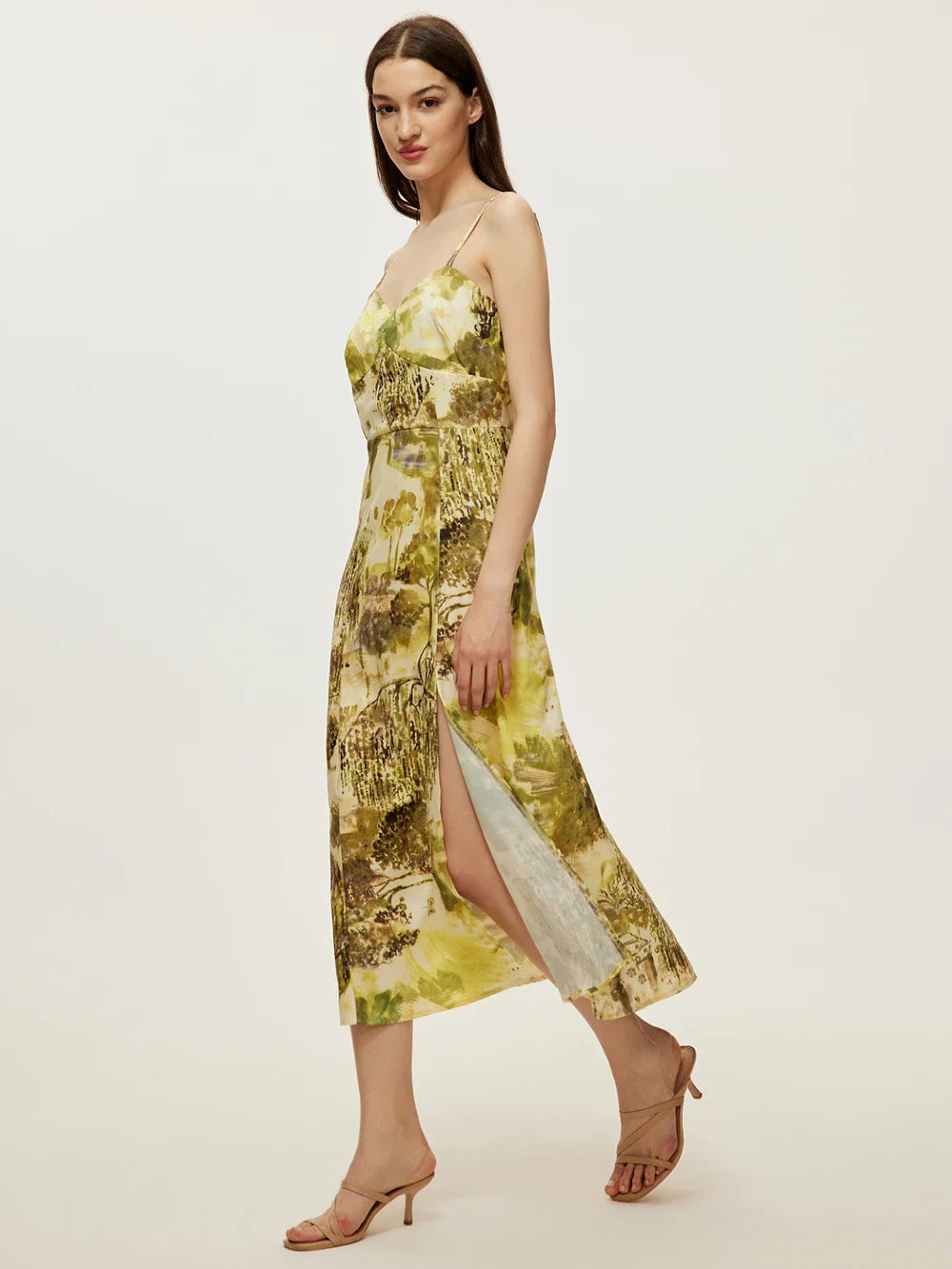 Floral Print Spaghetti Strap Bustier Dress