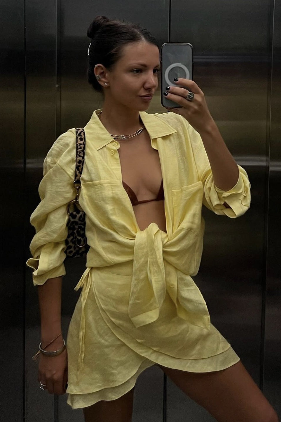 Casual Beach Shirt Cover Skirt Set