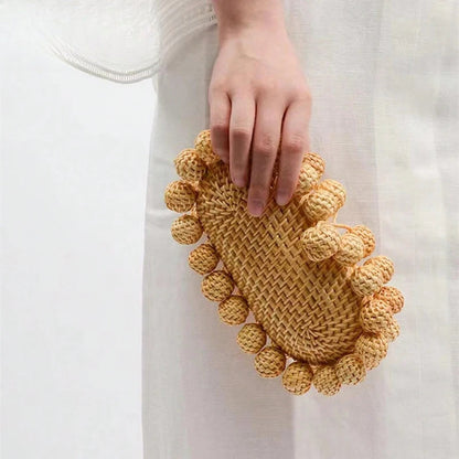 Rattan Cane Clutch Summer Beach Wristlet