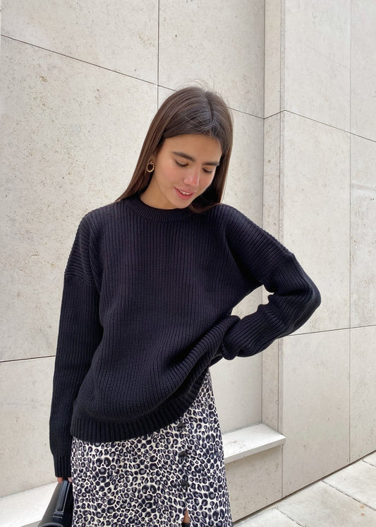 Vibrant Round Neck Oversized Sweater