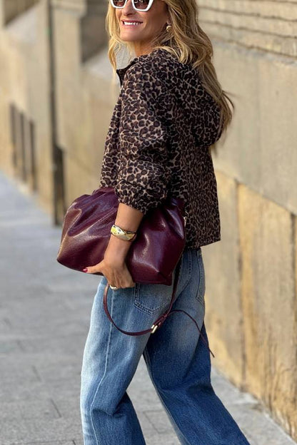 Fashionable Leopard Print Jacket