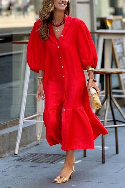 Red Loose Maxi Dress