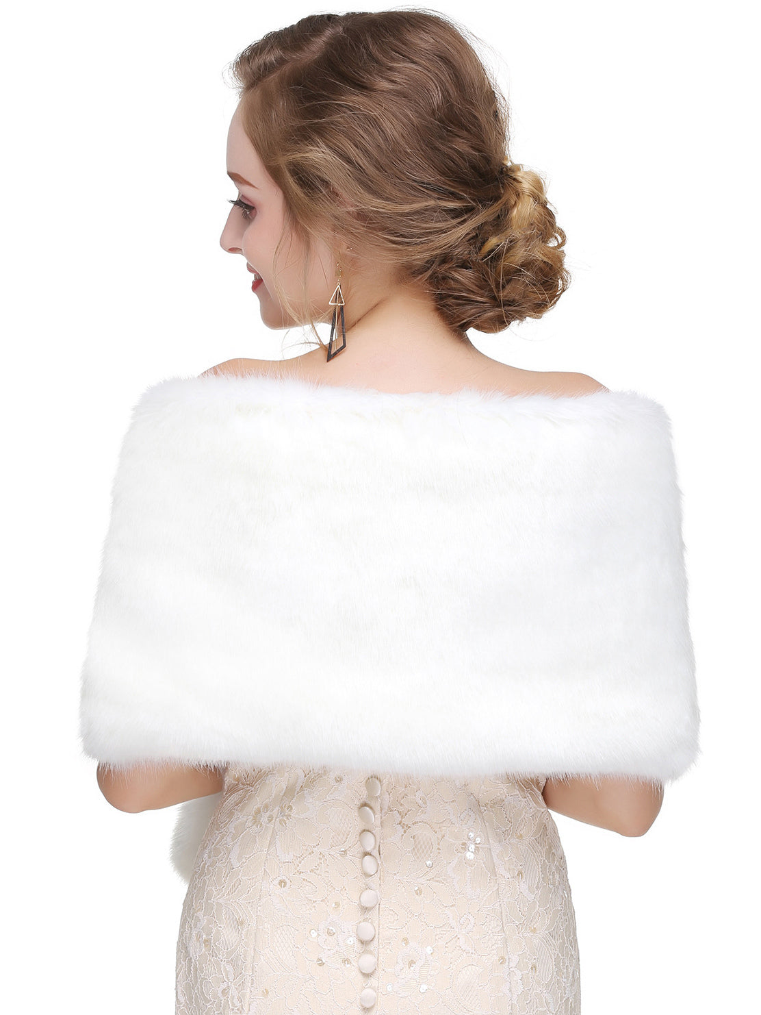 Faux Fur Wedding Wrap Shawl Bridal Winter Warm Cover Ups