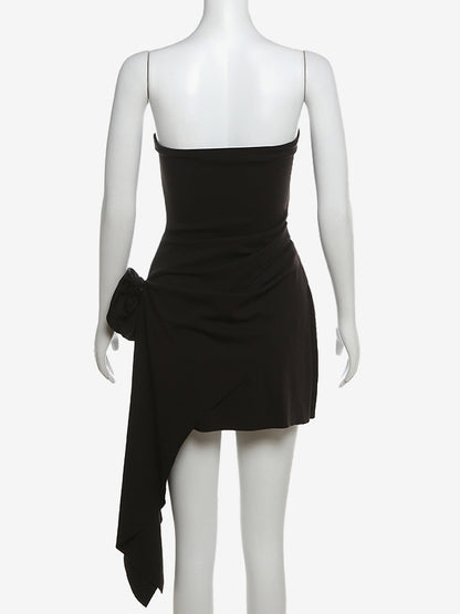 Party Dresses White Strapless Sleeveless Semi Formal Dress