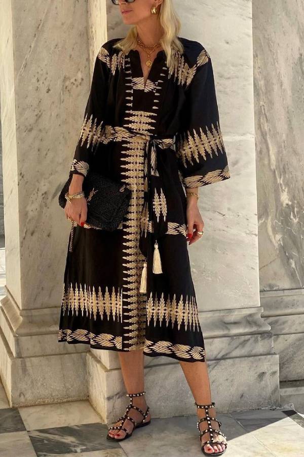 Midnight Boho Bliss  Dream Midi Dress