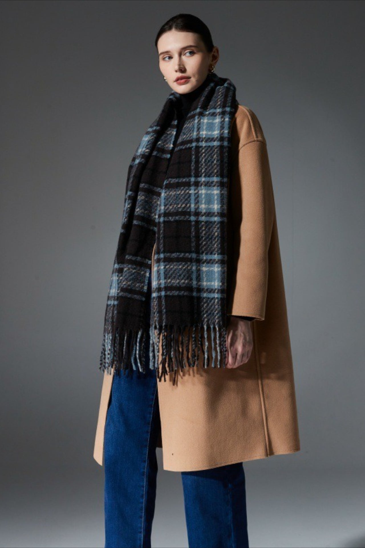 Plaid Fringe Scarf