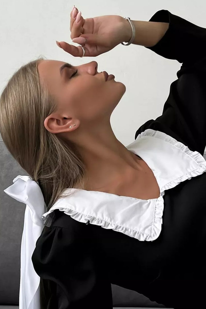 Setlla Peter Pan Collar Long Sleeve Mini Dress