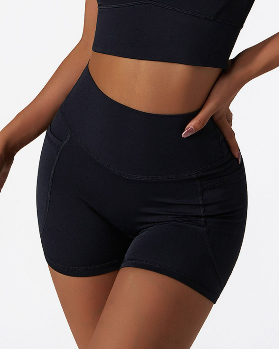 Quick-Dry Biker Shorts with Pockets