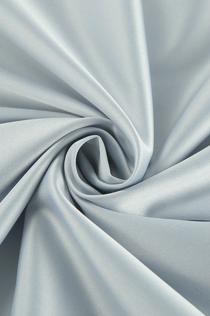 Satin High-Slit A-Line Midi Skirt