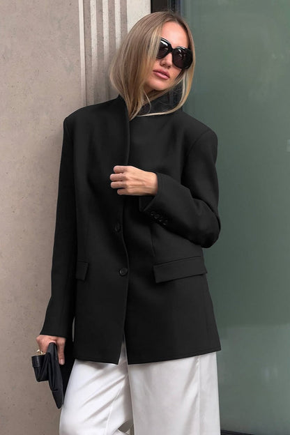 Minimalist V-neck Blazer Jacket