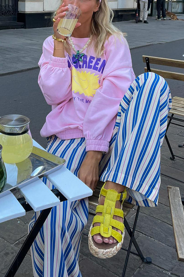 Women's Blush Pink Oversized Pullover Sweatshirt – Loose Long Sleeve Sweater