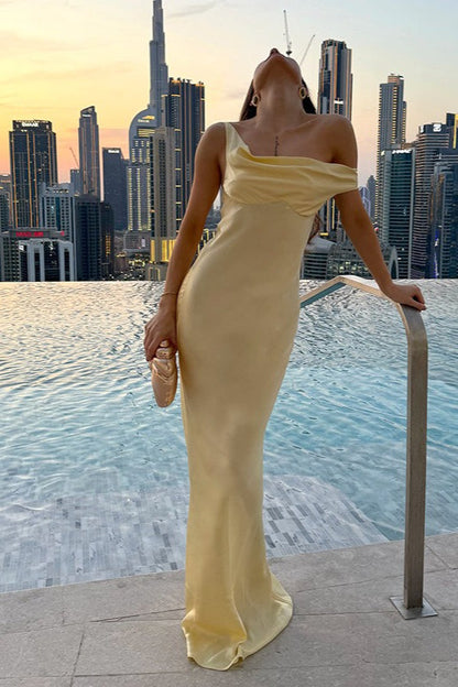 Satin Sleeveless Sexy Maxi Dress