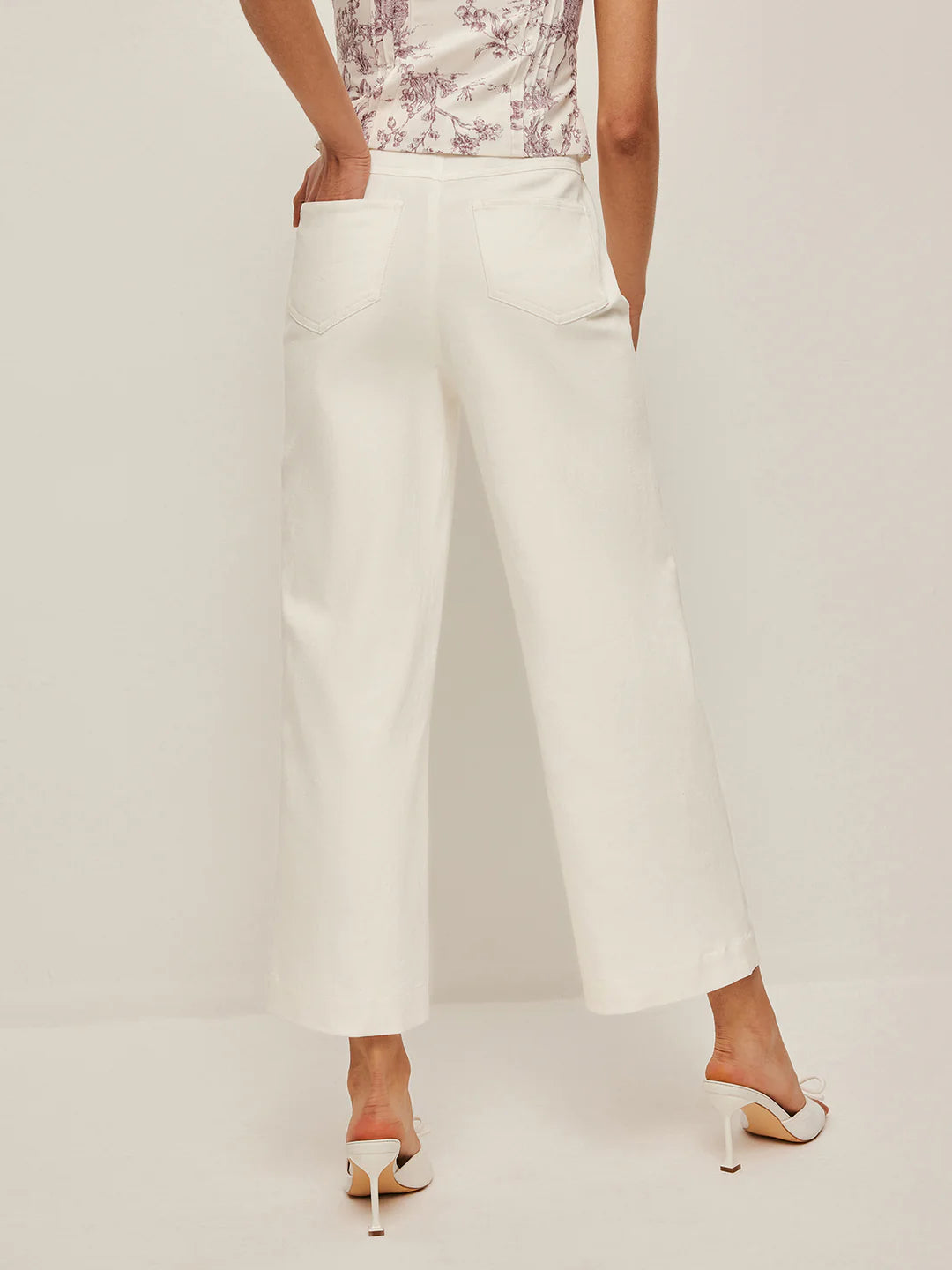 All-matching Wide Leg White Jeans