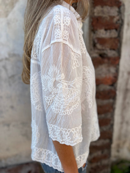 Eva | Luxurious blouse with beautiful pattern