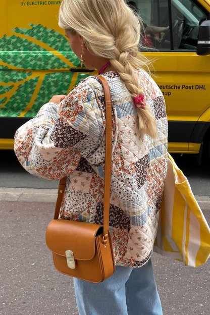 Printed Cotton Jacket with Large Pockets