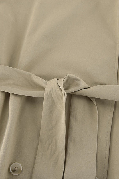 Vintage Khaki Belted Trench Midi Coat