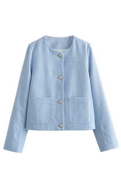 Chaquetas Blazer Para Mujer Outwear With Button Long Sleeve Coat