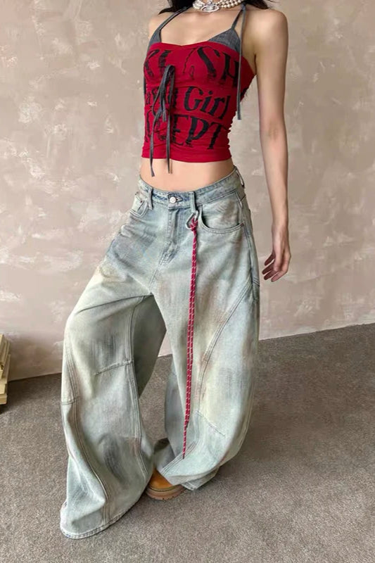 Vintage Wide Leg Light Blue Jeans