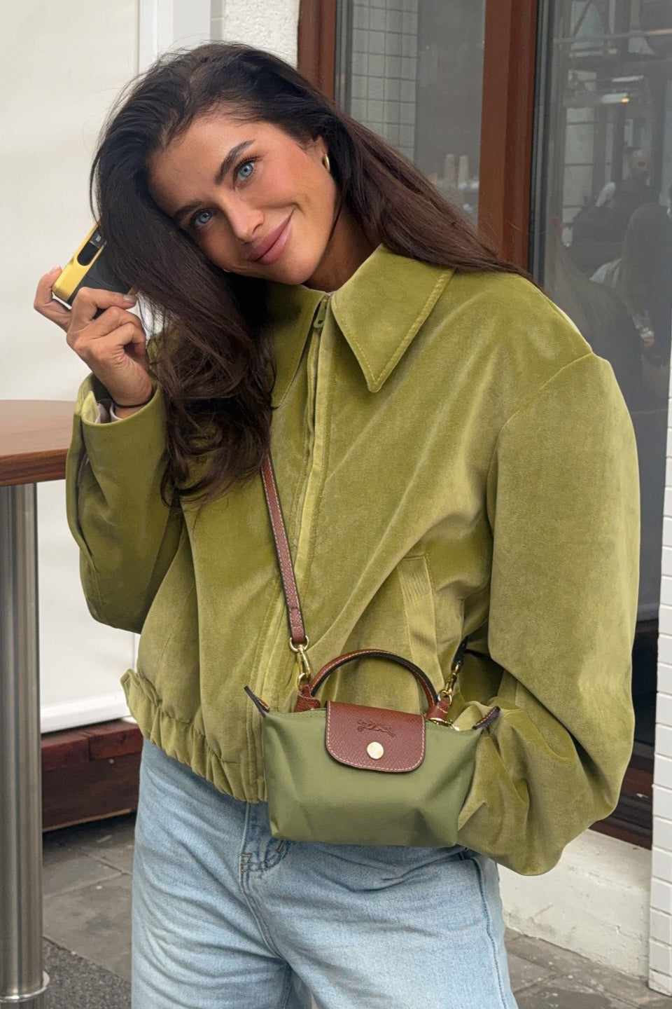 Solid Velour Collared Jacket