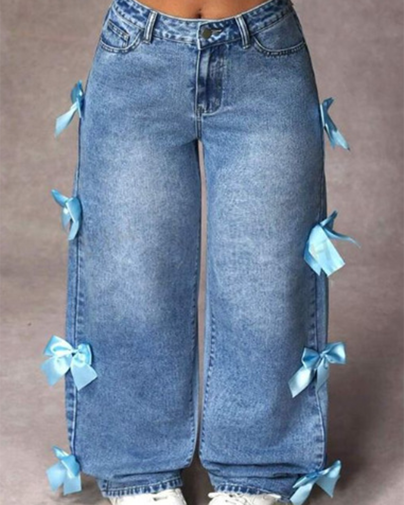 Bow Collage Jeans