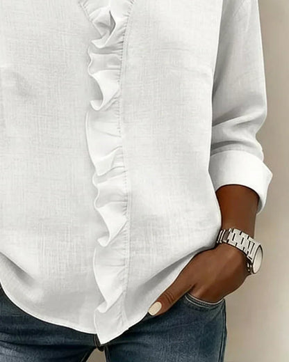 The Indie — Ruffle V-Neck Blouse