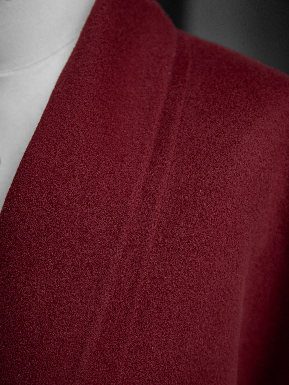 Burgundy Wool Cashmere Blend Wrap Coat For Woman Lapel Elegant Belted Double-Faced Winter Outerwear 2026