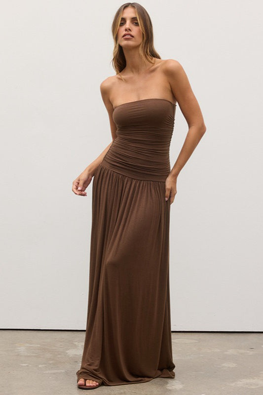 Strapless Off Shoulder Maxi Formal Dress