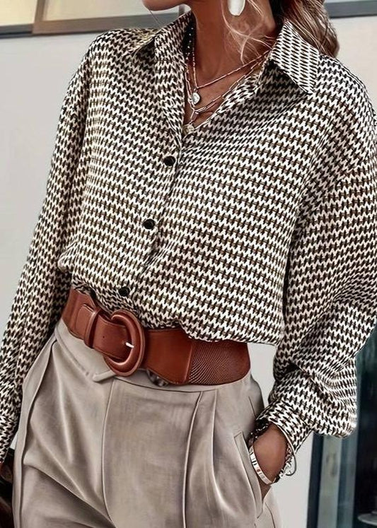 Vintage Printed Button-Up Shirt - Effortless Style