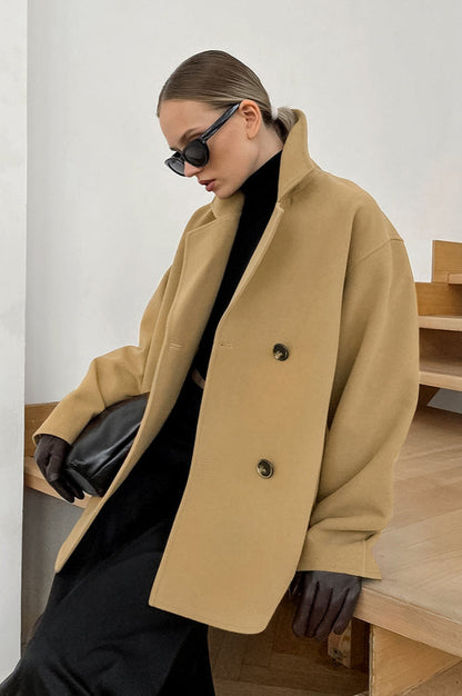 Loose Wool Lapel Coat