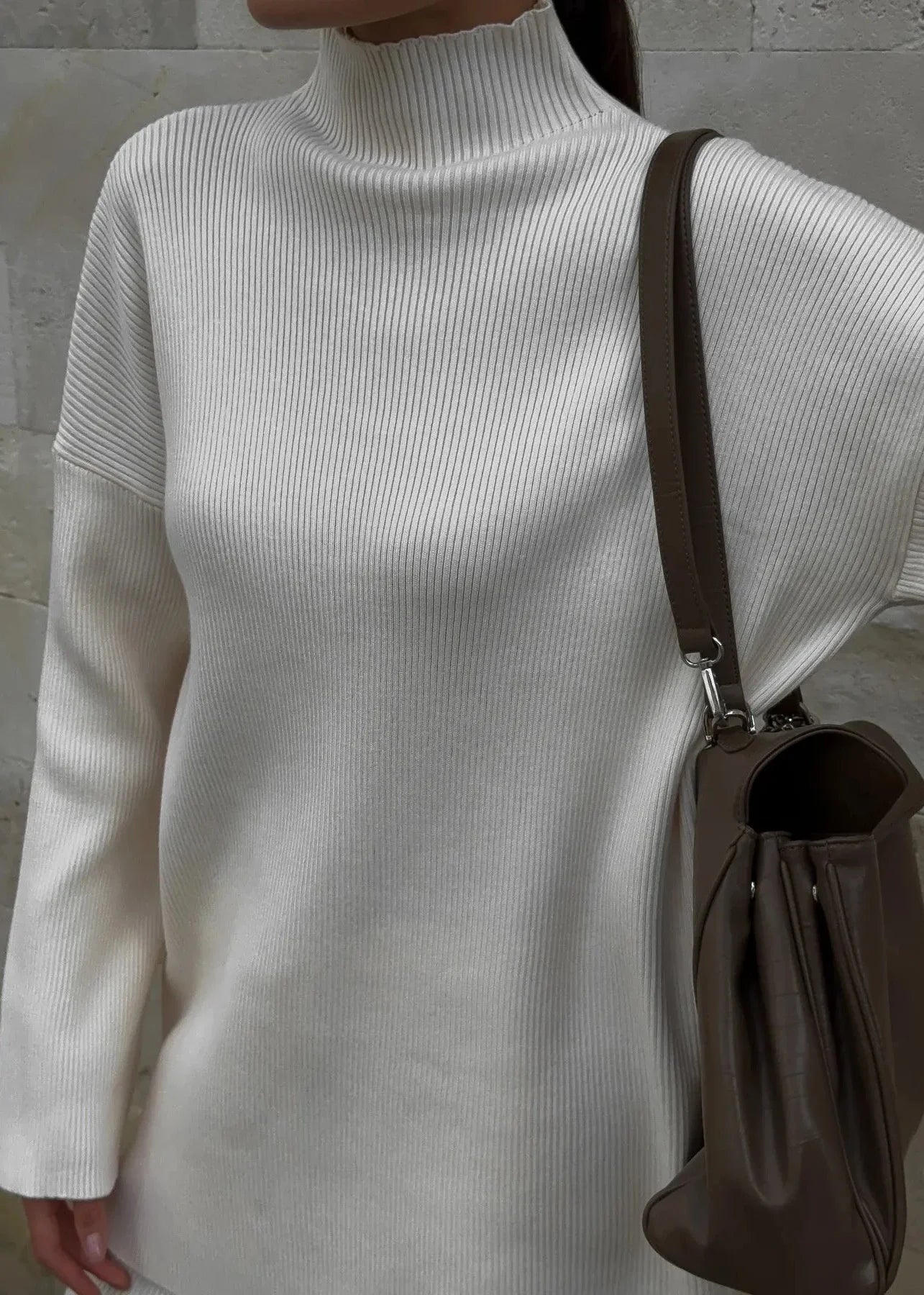 Elegant Turtleneck Sweater & Wide-Leg Pants Set