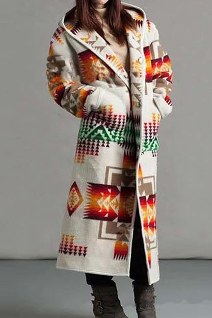 Pocket Printed Longline Coat