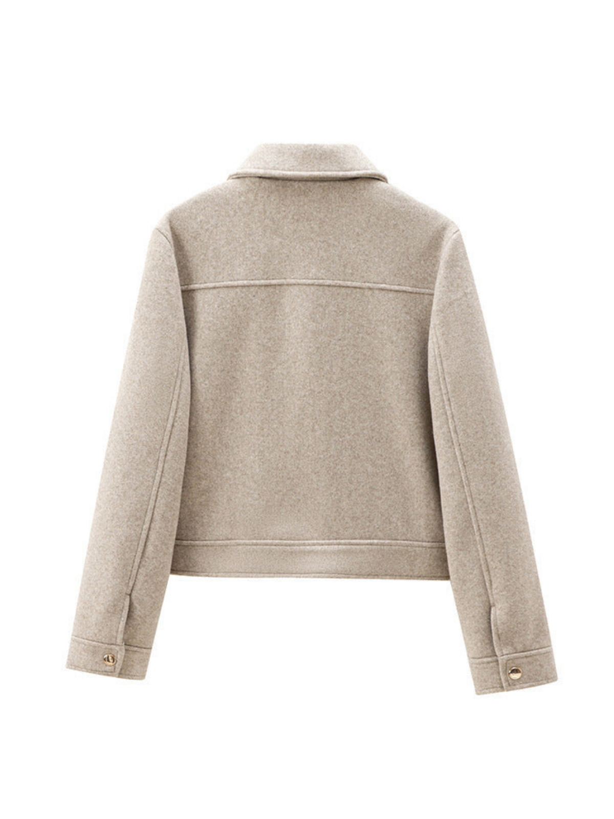 Tweed Lapel Zipper Jacket