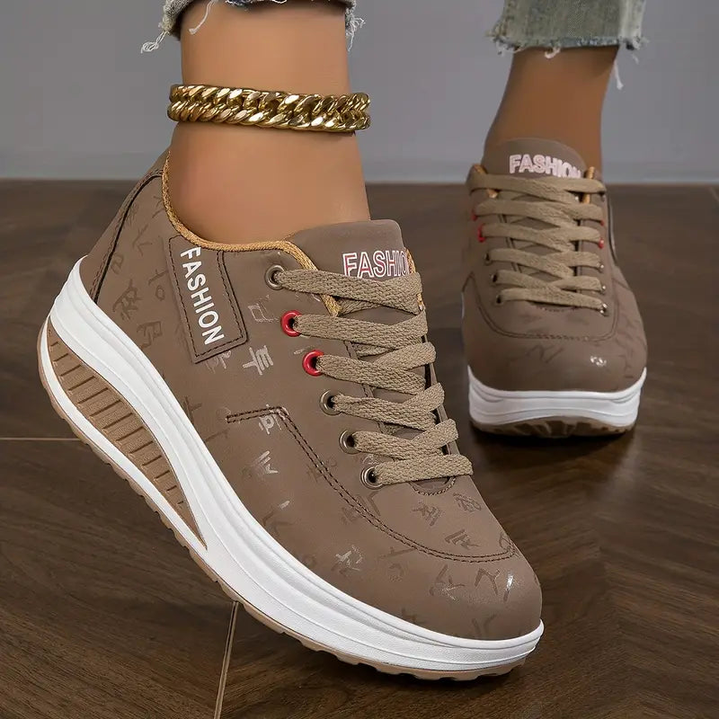 Women's Classy Lace-Up Orthopedic Sneakers – Platform Winter Comfort Shoes