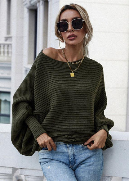 Classic Ribbed Loose-Fit Solid Color Sweater – Effortless Chic for Any Occasion