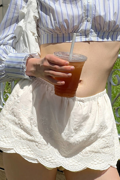 Lace Trim Slim Fit Mini Skirt