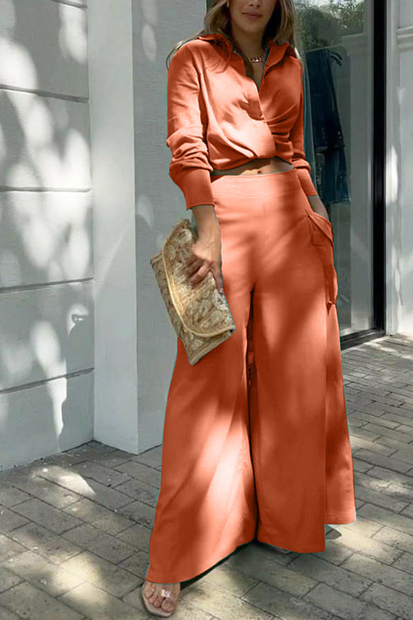 Solid color casual two-piece suit