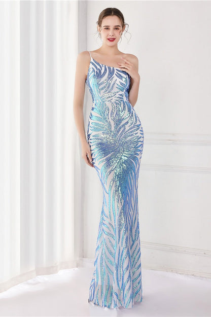 Sparkle Beaded V Neck Party Gown Formal Dress