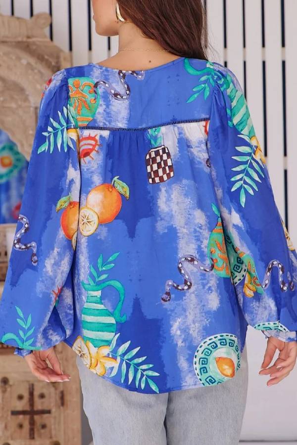 Sky Graffiti Print Two Piece Set