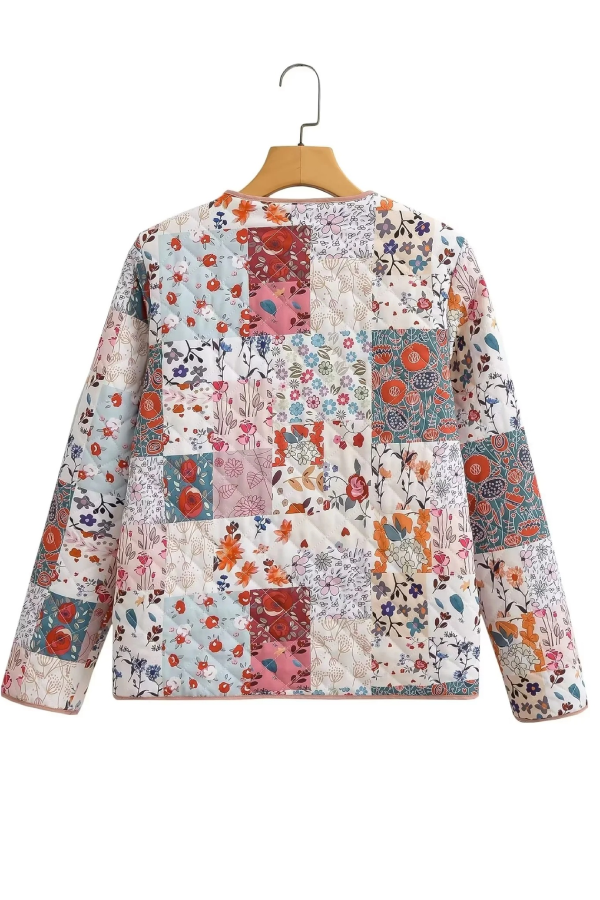 Colorblock Printed Cotton Jacket