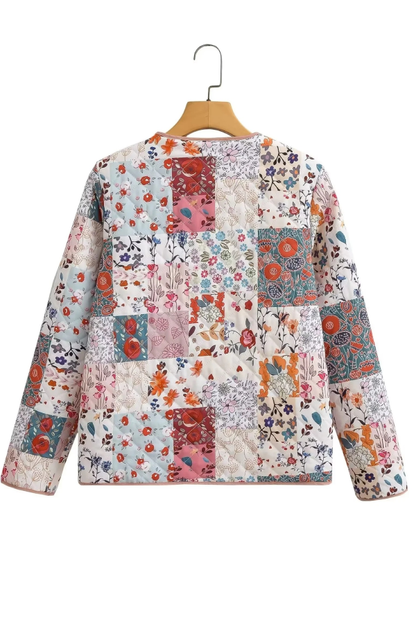 Colorblock Printed Cotton Jacket