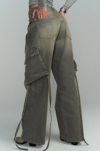 Vintage Patch Pocket Wide Leg Jean