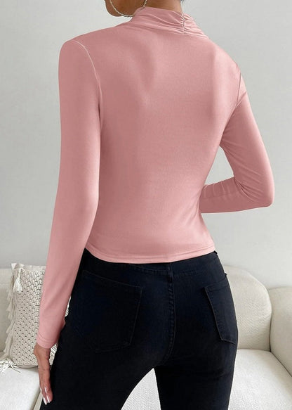 Elegant Cross Collar Long Sleeve Top