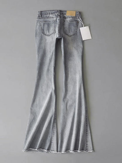 Jeans For Women Fashion Bell Bottoms Zipper Fly Button Fly Blue Denim Pants