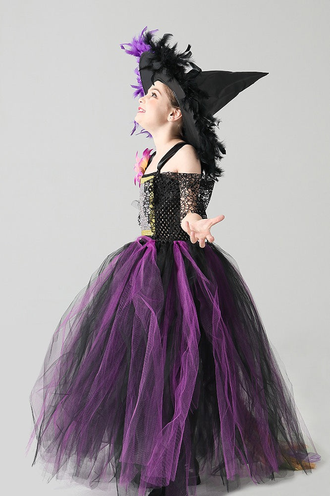 Spider Sleeve Dress Kid Halloween Costume