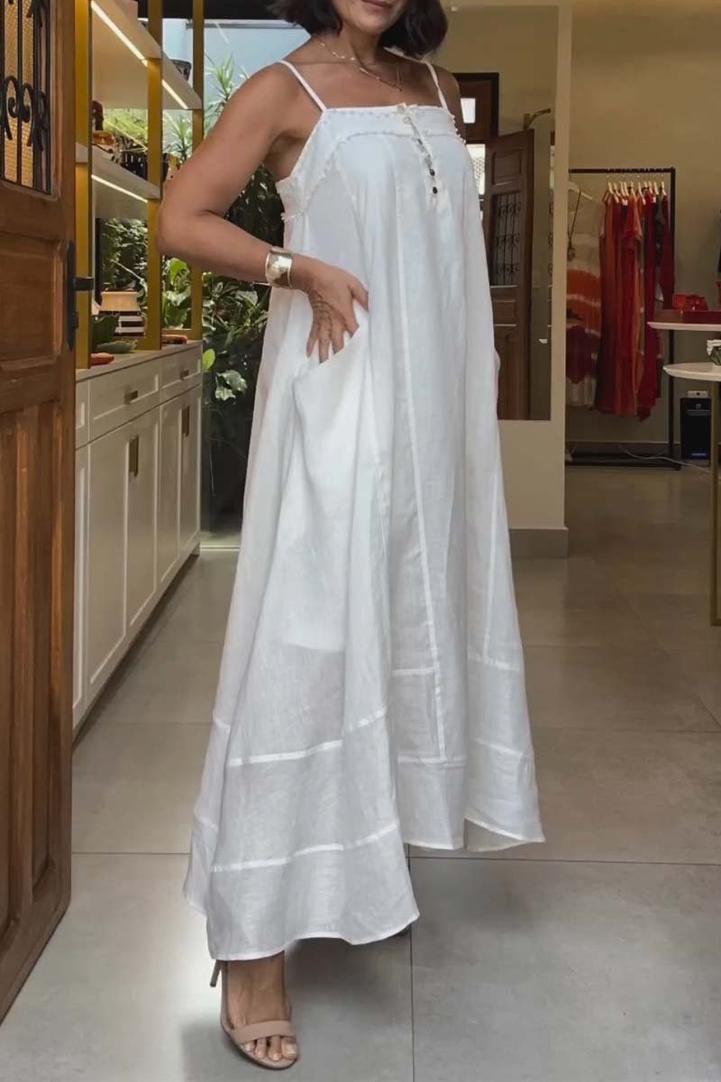 Off-the-shoulder Strappy Loose Dress