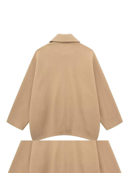 Solid Oversized Pocket Button Coat