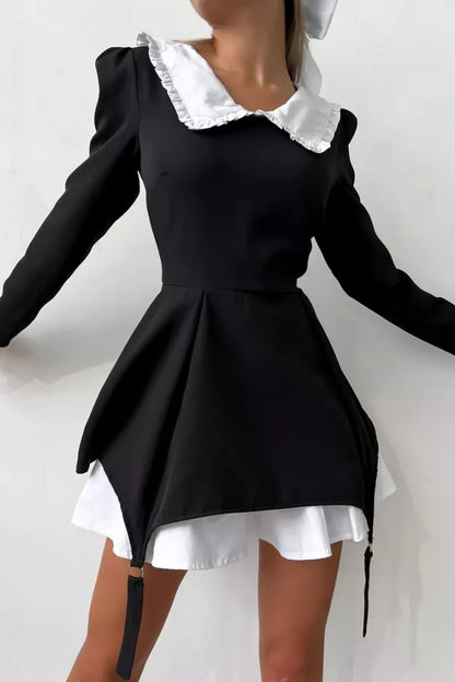 Setlla Peter Pan Collar Long Sleeve Mini Dress
