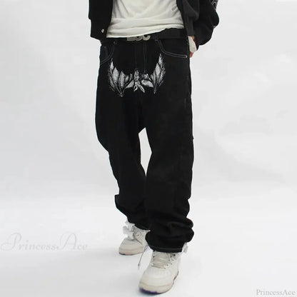 Bat Print Gothic Streetwear Pant