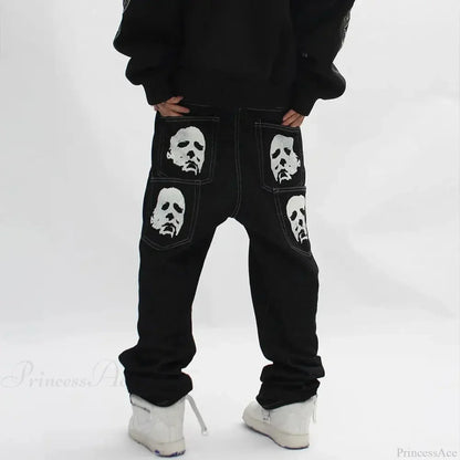 Bat Print Gothic Streetwear Pant